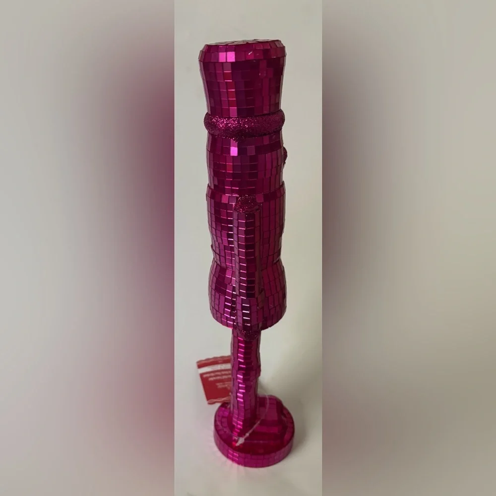 Ashland Christmas mirror disco ball nutcracker NWT NEW Xmas pink 13”